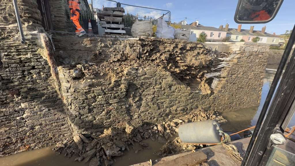Crumbling quay wall