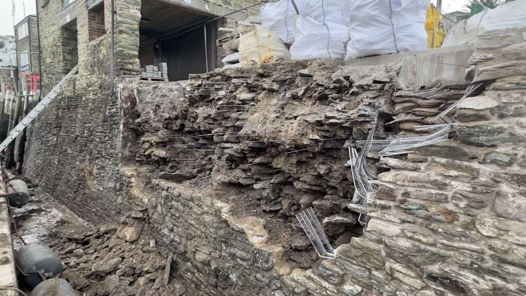 Victoria quay wall in midst of repair