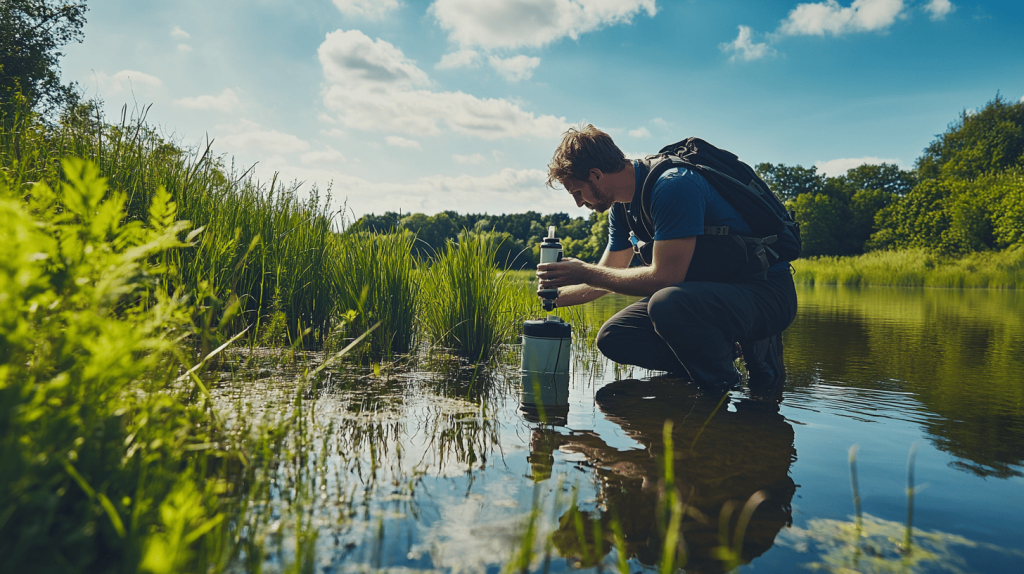 Infographic displaying five crucial water testing elements for safe lake construction, highlighting parameters like water quality, biodiversity, and chemical levels.