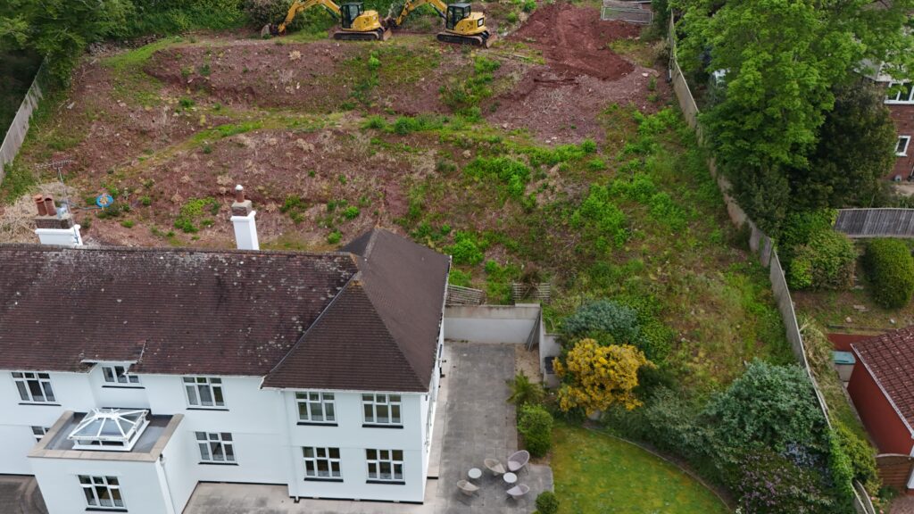 Drone image of hard landscaping project - mobilistation