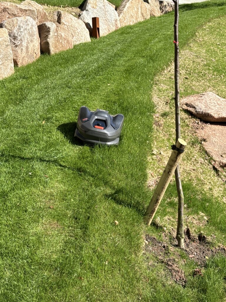 Autocut mower on new turf