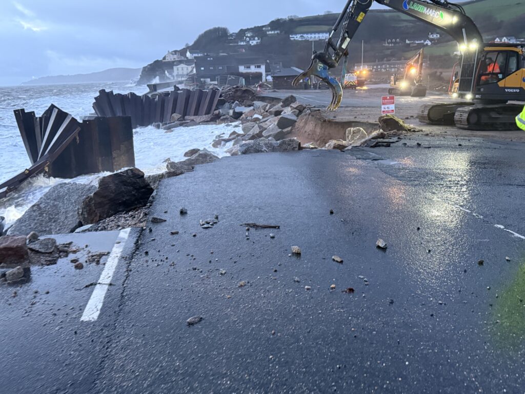 Storm damage at Torcross