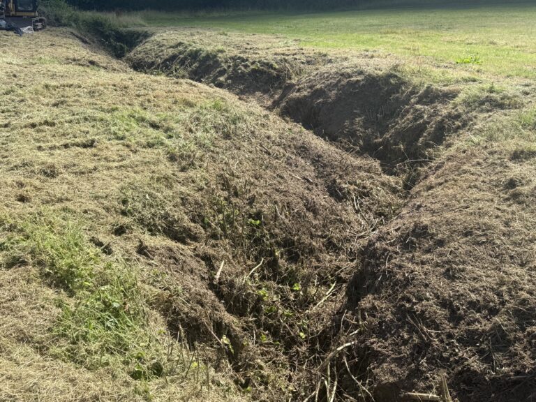 Natural Flood Management - deep ditch creation